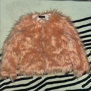 Lassique Peach Faux Fur Jacket